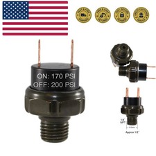 170-200 PSI Air Pressure Switch Tank Mount Type Thread 1/4" NPT 12V/24V for T...