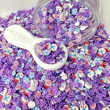 FAKE Purple Snowman Christmas Polymer Clay Sprinkle Mix NOT EDIBLE D26-15