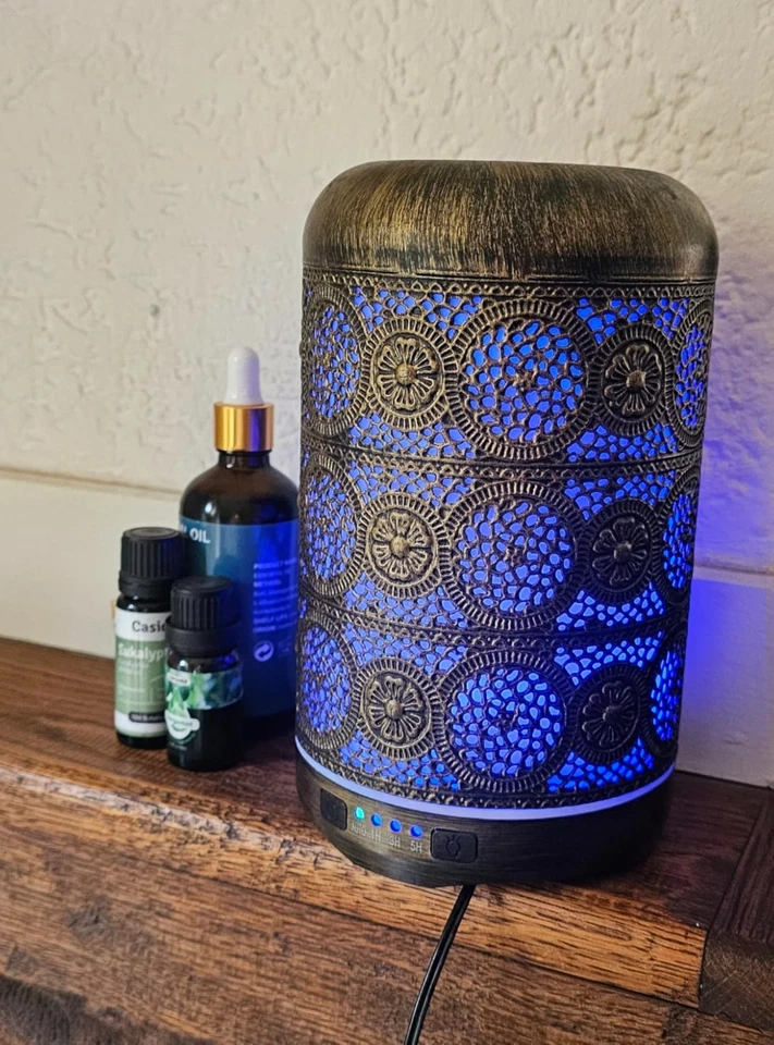 Aroma Diffuser 100ml Metall Duftlampe Raumduft ätherische Öle Yoga Büro - Bild 3 von 4