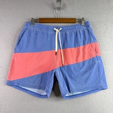 Fair Harbor Shorts Mens Large Blue Lined Nylon Stretch Drawstring Swim Trunks