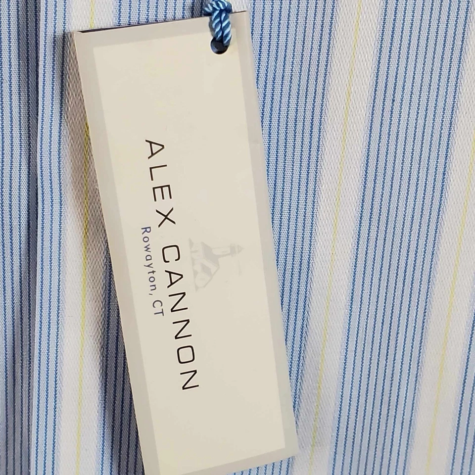 Alex Cannon Dress Shirt 17 34 / 35 Button Up Blue NWT Long Sleeve MSRP: $59.50 - Image 3 of 4