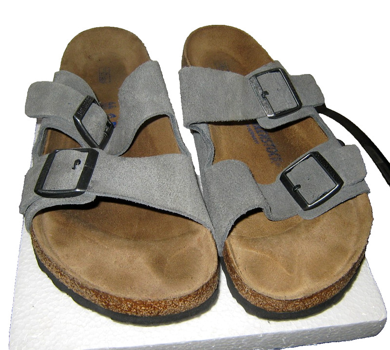 Birkenstock Arizona Charcoal Grey Suede Sandals Size 44 Mens US 11 - Worn a few