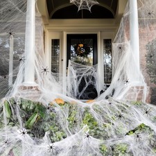 800 Sqft Halloween Spider Webs with 30 Fake Spiders Cobweb Indoor Outdoor
