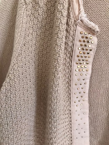 Chico’s Rose Gold Shimmer Cardigan, Sweater, Chic 2, Open, Knit - Picture 3 of 7