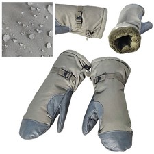 German Army Mittens Warm Lined Leather Trim Snow Gloves