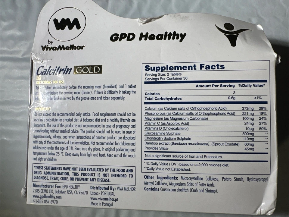 Suplemento Dietético Calcitrin Gold, Refuerzo Movilidad, 60 Comprimidos Exp:5/2028 Foto 2 de 4