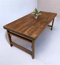 Wood Folding Table, (72x36) Vintage Dining Room, Kitchen Island, Portable, A152