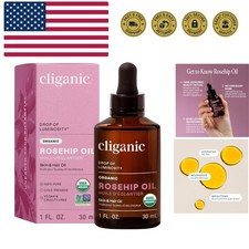 Organic Rosehip Seed Oil for Face, 100 Pure  Natural Cold Pressed Unrefined...