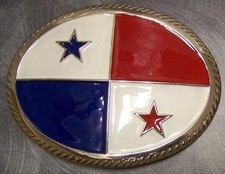 Pewter Belt Buckle National Flag of Panama NEW