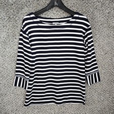 T by Talbots Top Womens XS Navy Blue Oversize...