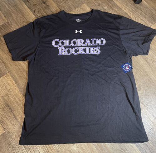 Under Armour Herren Colorado Rockies Baseball MLB HeatGear T-Shirt schwarz Größe 2xl