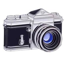 PRL) NIKON F SILVER PLATED BRASS LIMITED EDIT. BADGE PIN SPILLA DISTINTIVO FOTO