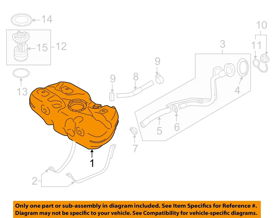 Used Fuel Tank fits: 2013 Nissan Versa Sdn Grade A - Imagem 3 de 4
