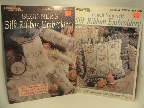 Set of 2 Silk Ribbon Embroidery Pattern Books - Beginner's