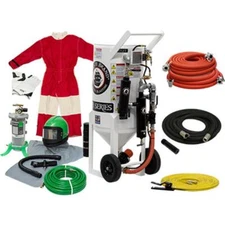 Schmidt Axxiom Style 3.5 Cuft Sand Blaster Kit Remote, Hose, Nozzle, Hood, Suit