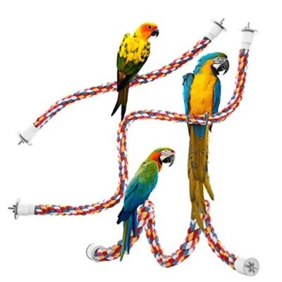 Bird Rope Perches, Comfy Perch Parrot Toys for Rope Bungee Bird Toy 21 inches