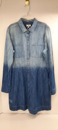 Abito moderno cowgirl in denim blu indaco vero artigianale effetto invecchiato. Taglia XL. - Foto 10 di 11