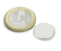 20 X Scheibenmagnet Rundmagnet Ø 15 Mm, HöHe 2 Mm Neodym (Ndfeb) - HäLt 2,1 Kg