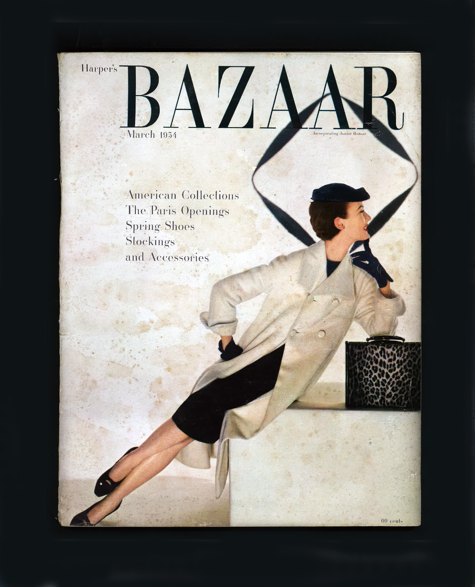 HARPERS BAZAAR-MARCH 1954-AMER/PARIS FASHIONS-CHANEL by COCTEAU