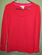 DKNY Jeans Women's Red Long Sleeve Sweater Size M