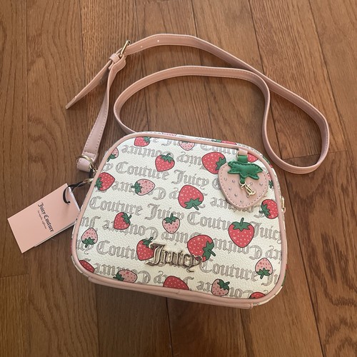 JUICY COUTURE White Freshly Picked Strawberry Camera Bag Crossbody NWT