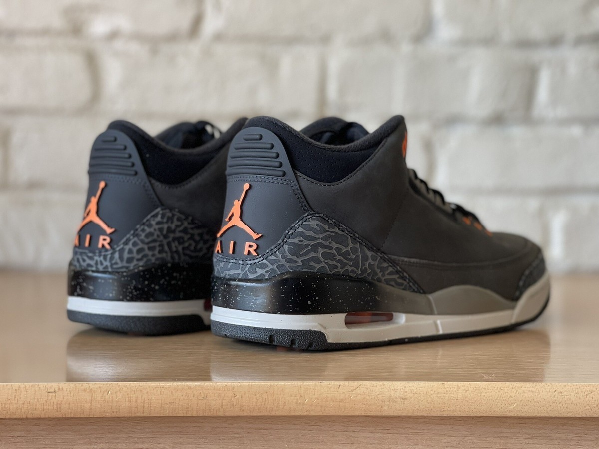 Nike Air Jordan 3 Retro Fear Pack Grey Orange Shoes CT8532-080 Men