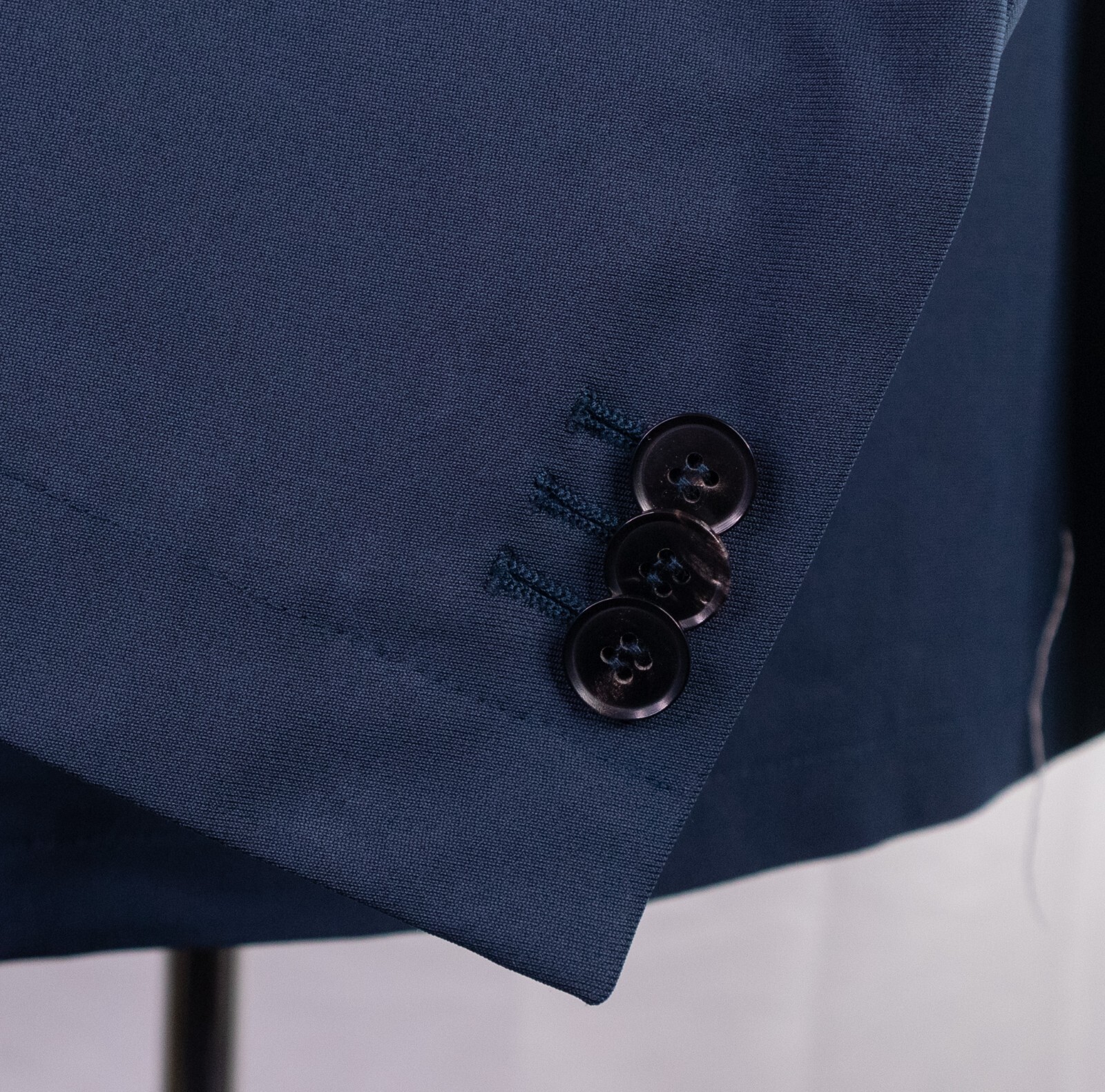 Sene Solid Blue Stretch 2-Pcs Blazer Jacket Sz 56… - image 7