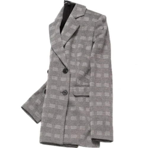 Express XL Padded Double Breasted Blazer Glen Plaid 28 Jacket Houndstooth