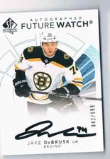 2017-18 SP AUTHENTIC FUTURE WATCH JAKE DEBRUSK ROOKIE AUTO 842/999 BOSTON BRUINS