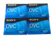 Lot Of 4 Sony  DVC Digital Video Cassettes 60 Minutes DP 90min LP  Premium