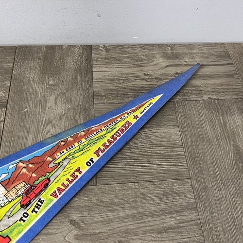 Vintage Mustang Ranch Nevada Brothel Pennant Flag Pop Art 1980s Felt Rare 27" - Picture 8 of 8