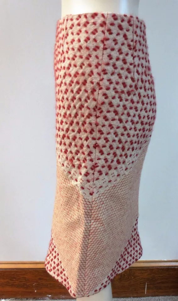 OILILY Peach and Red Wool  Skirt Sz 34, EUC - Изображение 4 из 4