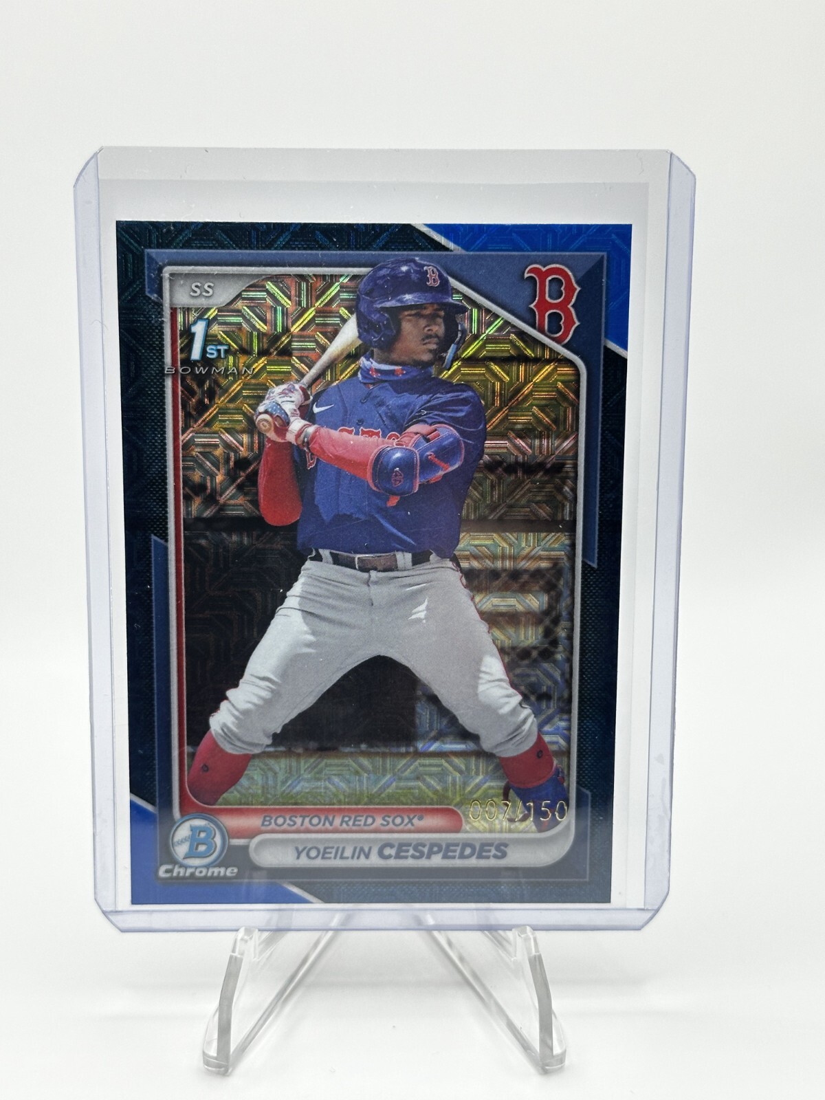 2024 Bowman Chrome 1st Yoeilin Cespedes 007/150 Blue Refractor Mojo #BCP-139