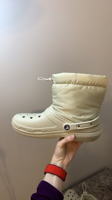 Creme / Off-White Fur-Lined Croc Boots | eBay display picture 2