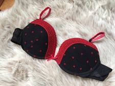 Reggiseno Nero A Cuoricini Rossi
