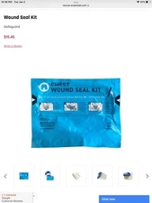 Chest Wound Seal Kit, By Safeguard Medical, Military Surplus, 10-10-2027