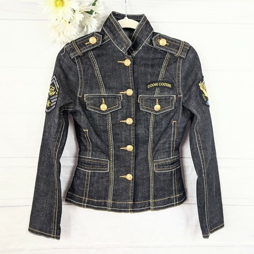 COOGI Women's Black Mandarin Collar 
