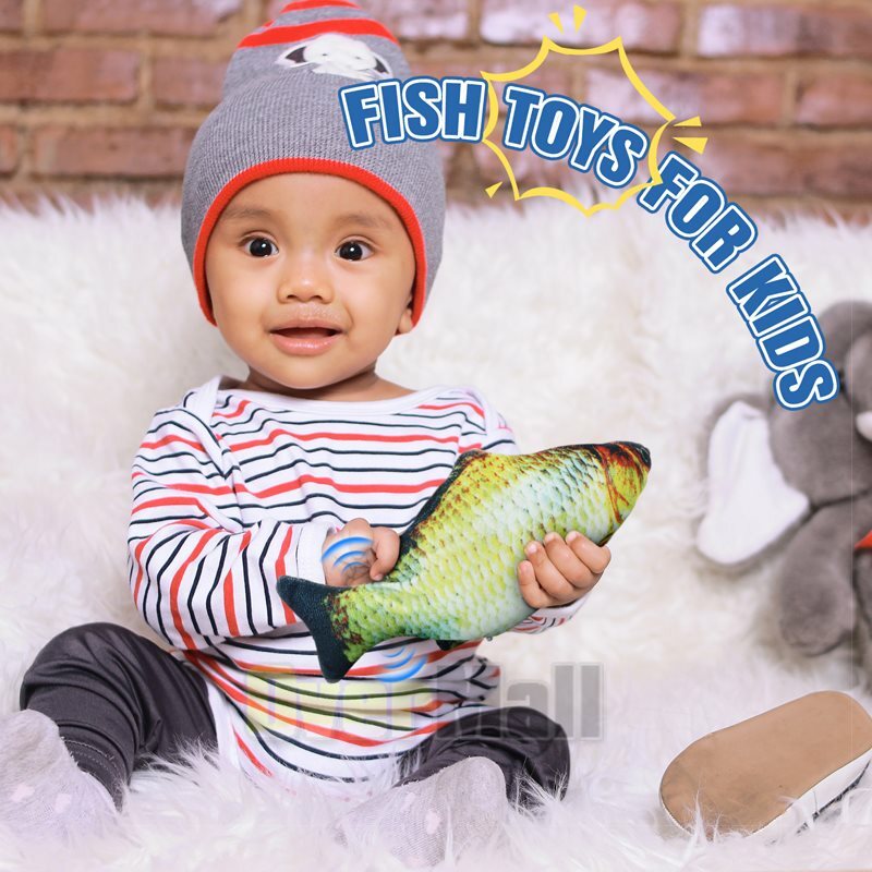 Cat Flipping Flopping Fish Cat Toy Motion Activated Motorized Cat Plush
