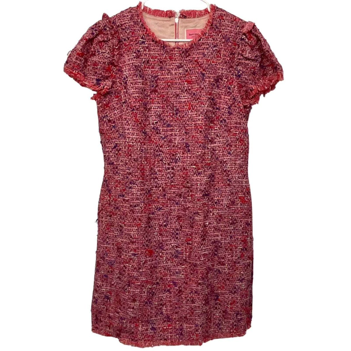 Kate spade flutter top sleeve tweed dress