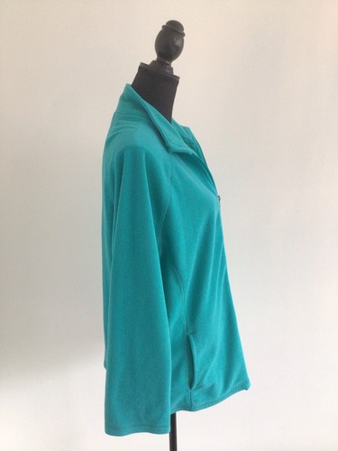 Diadora Fleece Jacket Womens Size 18 Activewear Green Teal Jade - Picture 5 of 15
