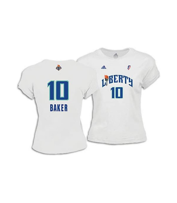 Женская футболка Adidas WNBA New York Liberty Sherill Baker #10, любимая болельщиками