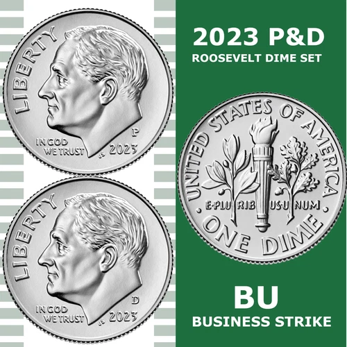 2023-P&D Roosevelt Dime - Set of 2 - BRILLIANT UNCIRCULATED - SHARP !