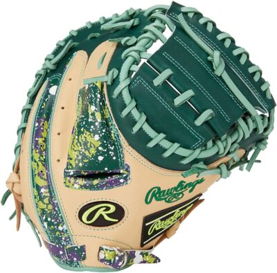Rawlings GR3HO2AF Glove Blizzard Wizard Catcher Mitt 33'' dark green Rubberball 