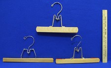 Vintage Wooden Clothes Hangers with Bale Hinge Closure Wood Hanger Lot of 3
