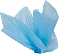 120 Tissue Paper Light Blue 20 x 30" Large Sheets Wrap Ships Flat