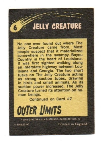 1964 Daystar-Villa Outer Limits (6) JELLY CREATURE (Excellent) - Picture 2 of 2