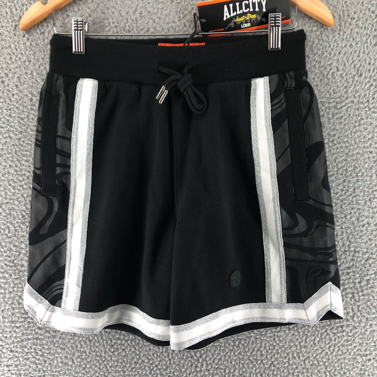 All City By Just Don Men's Size L Fleece JD Nebula Black Shorts | eBay