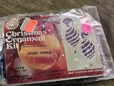 Vintage Walco Beaded Sequin Christmas Ornament Kit Hanging Ornaments Kit makes 2