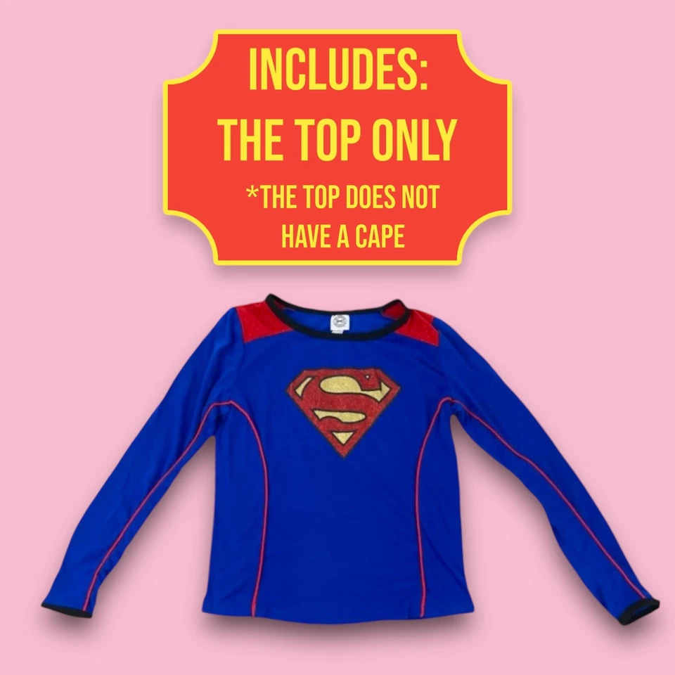 Camiseta DC Supergirl manga longa fantasia cosplay MENINAS M/G (até o tamanho 14) - Imagem 2 de 4