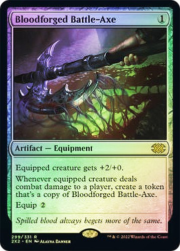 Magic The Gathering MTG BLOODFORGED BATTLE-AXE FOIL Double Masters 2022 NM